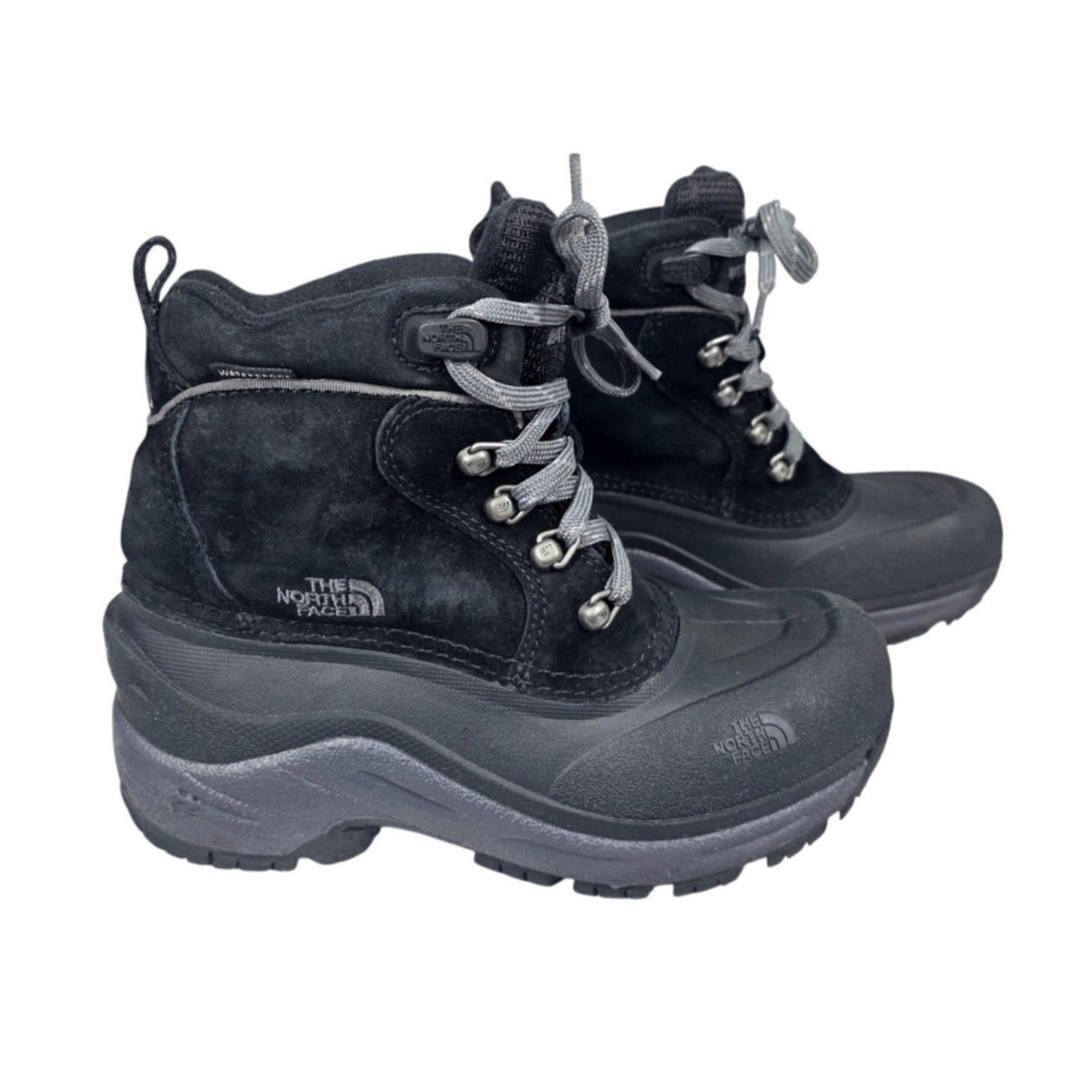 The North Face Chilkat Lace Black Boots Boys Size Us 2 Waterproof Insulated